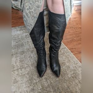 Vintage leather knee boots